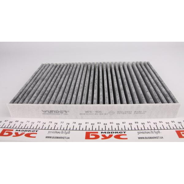 WPK406 WUNDER FILTER Фільтр салону Citroen C2/C3/C4/Peugeot 307/308 00- (вугільний)