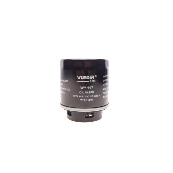 WY117 WUNDER FILTER Фільтр масляний VW Golf 1.2/1.4 TSI 07-13/Jetta/Passat 1.4 TSI 07-10