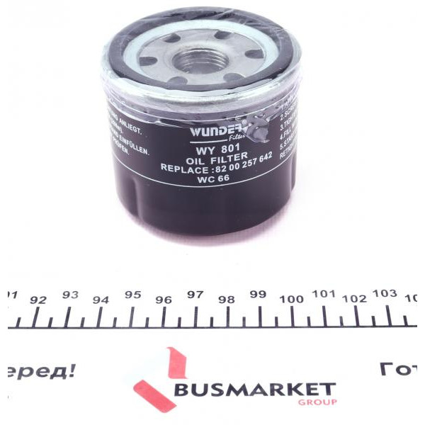 WY801 WUNDER FILTER Фільтр масляний Renault Kangoo 1.2 97-09 (бензин)