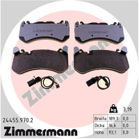 244559702 ZIMMERMANN Колодки гальмівні (передні) Audi A6 4.0/5.0 08-18/A7 4.0 13-18 (Brembo)(з датч./для авто без керам)