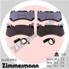 244559702 ZIMMERMANN Колодки гальмівні (передні) Audi A6 4.0/5.0 08-18/A7 4.0 13-18 (Brembo)(з датч./для авто без керам)