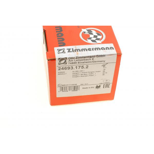 246931752 ZIMMERMANN Колодки гальмівні (передні) Renault Kangoo 1.2 TCe/1.5 dCi/1.6 16V 08-