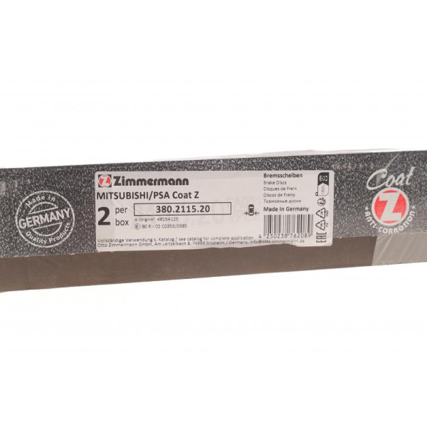 Диск тормозной (задний) Zimmermann 380.2115.20