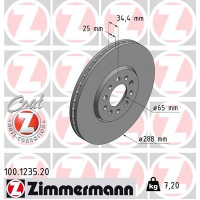 Диск гальмівний (передній) Zimmermann 100.1235.20