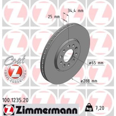 Диск гальмівний (передній) Zimmermann 100.1235.20