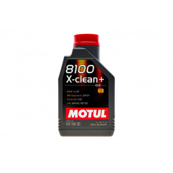 Масло 5W30 X-clean+ 8100 (1л) (LL-04/VW 504 00/507 00/MB 229,51/Porsche C30) (106376/102259) MOTUL 854711