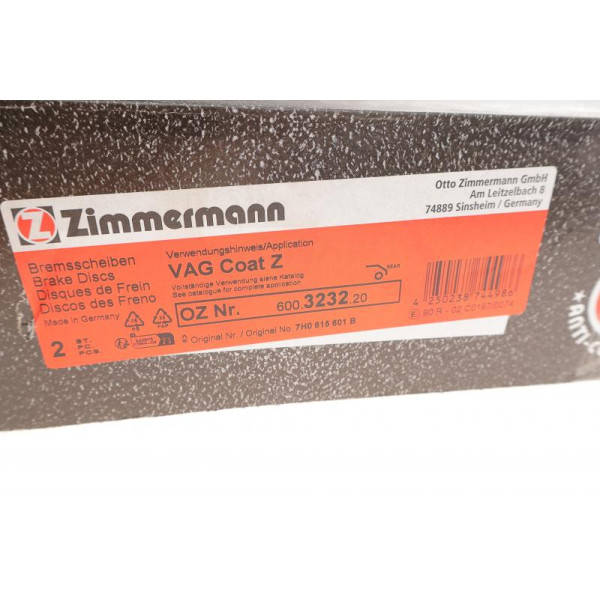 Диск гальмівний (задній) Zimmermann 600.3232.20