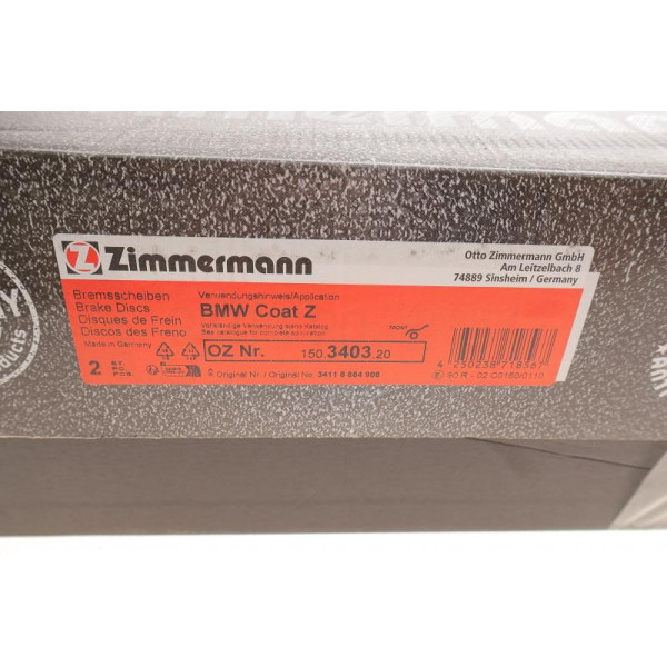 Диск гальмівний (передній) Zimmermann 150.3403.20