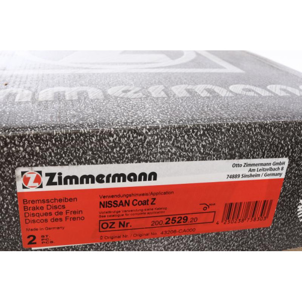Диск тормозной (задний) Zimmermann 200.2529.20