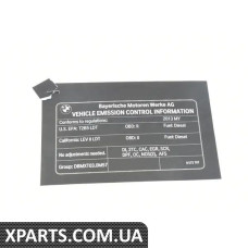 71228572707 BMW Етикетка викидів вихлопних газів