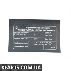 71228579190 BMW Етикетка викидів вихлопних газів