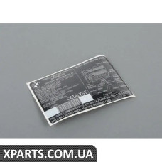 71212122365 BMW Етикетка викидів
