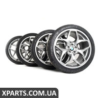 36112161567 BMW 21-дюймовий комплект коліс і шин LAW Double Spoke Style 215 зі зміщенням у шаховому порядку - (БІЛЬШ НЕ ПРОДАЄТЬСЯ)
