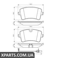 Гальмівні дискові колодки, к-кт. BOSCH 0986494488