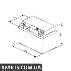 Мотоциклетна акумуляторна батарея AG 12V 3 Ач 40А кратн. 6 шт Bosch 0092M60010