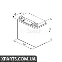 Мотоциклетна акумуляторна батарея AG 12V 12 Ач 200А кратн. 4 шт Bosch 0092M60180