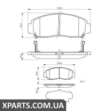Гальмівні дискові колодки, к-кт. BOSCH 0986424722