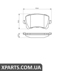 Тормозные колодки дисковые, к-кт. BOSCH 0986494344