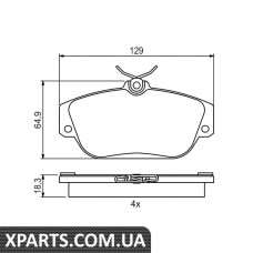 Гальмiвнi колодки дисковi VOLVO 960 3.0/940 2.4TD/S90 2.9/V90 2.9 -99 Bosch 0986424016