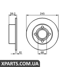 Диск гальмівний AUDI 100 задн. Bosch 0986478019