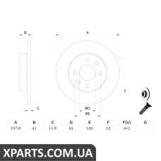 Тормозной диск Bosch 0986478105