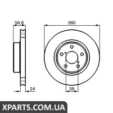 Тормозний диск SUBARU Impreza Legacy F Bosch 0986478293