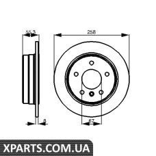 Тормозний диск MERCEDES A168/Vaneo R 97 Bosch 0986478475