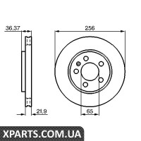 Тормозний диск AUDI/SEAT/VW A3/Leon/Toledo/Bora/Golf IV R 97 Bosch 0986478482