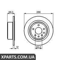 OPEL Диск гальмівний задній Omega B Bosch 0986478609