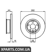 Диск тормозной перед. VW T4 28218 Bosch 0986478613