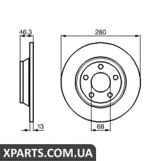 Диск гальмівний перед. AUDI A4 94-0028013 Bosch 0986478615