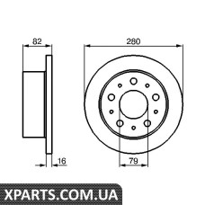 Гальмiвний диск CITROEN/FIAT/PEUGEOT Jumper/Ducato/Boxer D72mm R 94 Bosch 0986479066