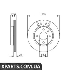 Диск тормозной передний вентилир. 239мм ВАЗ 2110-... R-13 Bosch 0986479082