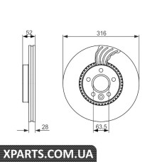 Гальмiвний диск VOLVO/LAND ROVER FreelanderS60S80V70XC70 20-32 06F Bosch 0986479620