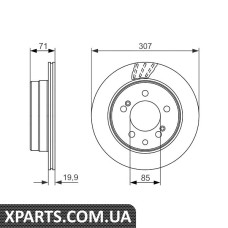 Диск тормозной SsangYong Rexton 307мм20мм Bosch 0986479665