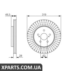 TOYOTA Тормозной диск пер. LEXUS RX 03- Bosch 0986479722