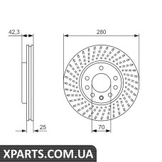 OPEL Диск гальмівний передній ASTRA G H1.82.0 98- Bosch 0986479919