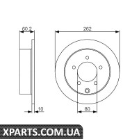 MITSUBISHI Гальмівний диск Lancer 08-Bosch 0986479A41