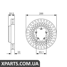 Диск гальм. пров. FORD Transit12-Bosch 0986479A49