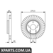 TOYOT Гальмівний диск передн.uris 12-Corolla 13- Bosch 0986479A62