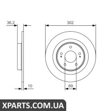 CITROEN Диск гальм. передній C4 Aircross MITSUISHI ASX Bosch 0986479B04