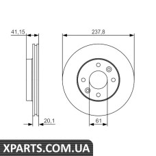 Тормозной диск перед ENAULTKangoo12-16 19D23920 Bosch 0986479R66