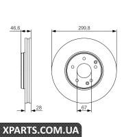 Диск тормозной перед. вентил. DB W203/210300279 Bosch 0986479R79