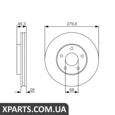 Тормозной диск пер. Nissan Primera 00X-Trail 01-28028 Bosch 0986479R90