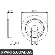 Тормозной диск задн. CHEVROLET Lacetti 258105 Bosch 0986479S08