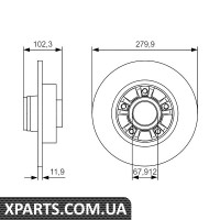 Диск гальмівний задн. 28012 Trafic 01- Bosch 0986479S44