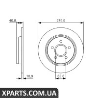 Гальмівний диск задн. FORD C-max 16quot 280109 Bosch 0986479S49