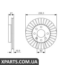 Тормозний диск OPEL/DAEWOO Astra/Combo/Corsa/Kadett/Vectra/Lanos F PR2 Bosch 0986479S98