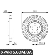 INFINII Диск гальмівний пров. 320mm EX/FX/G/M 07- Bosch 0986479T32