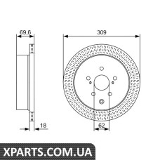 Диск задній гальмівний задн.309мм вент. Lexus RX III Bosch 0986479T57